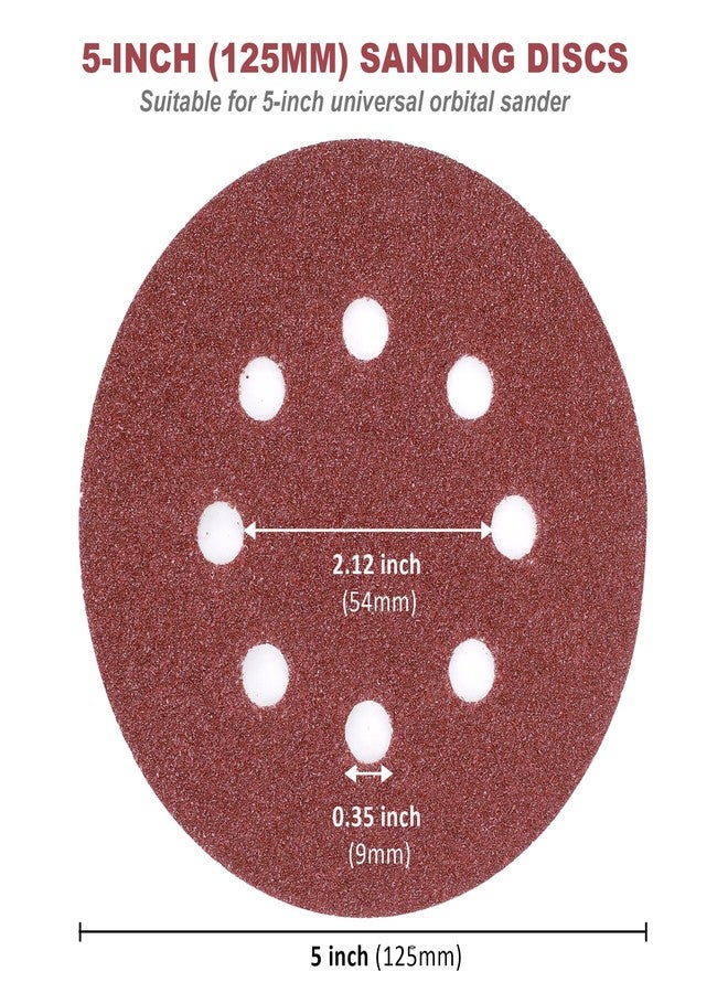 FASTPRO 200-Piece Sanding Discs Set, 5-Inch 8-Hole Hook and Loop Sandpapers, 13 Grades Orbital Sandpaper, Include 40 60 80 100 120 150 180 240 320 400 600 800 1000 Assorted Grits - Image 4
