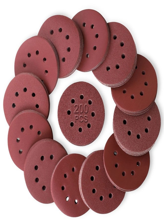 FASTPRO 200-Piece Sanding Discs Set, 5-Inch 8-Hole Hook and Loop Sandpapers, 13 Grades Orbital Sandpaper, Include 40 60 80 100 120 150 180 240 320 400 600 800 1000 Assorted Grits - Image 1