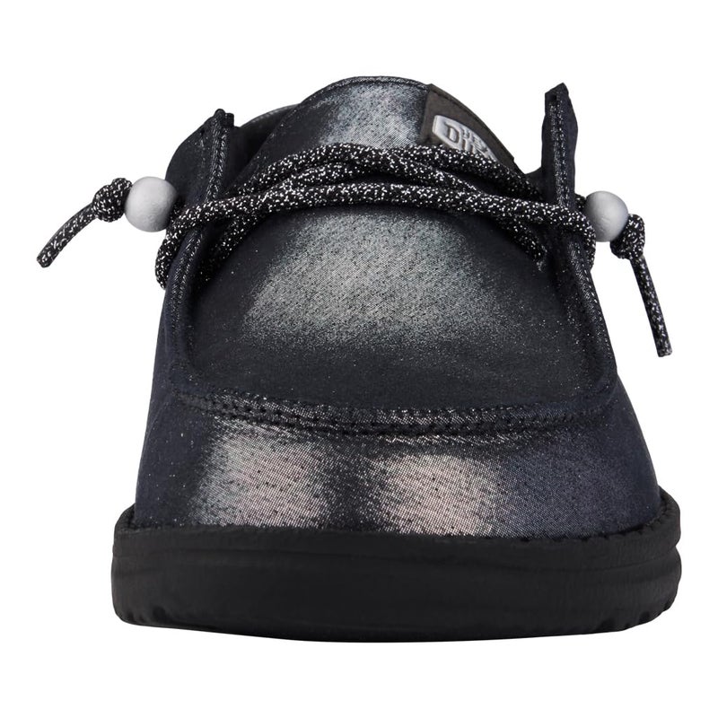 HEYDUDE Women's Wendy Metallic Shine Black/Black Size 6 | Women's Shoes | Women Slip-on Loafers | Comfortable & Light-Weight - Image 5