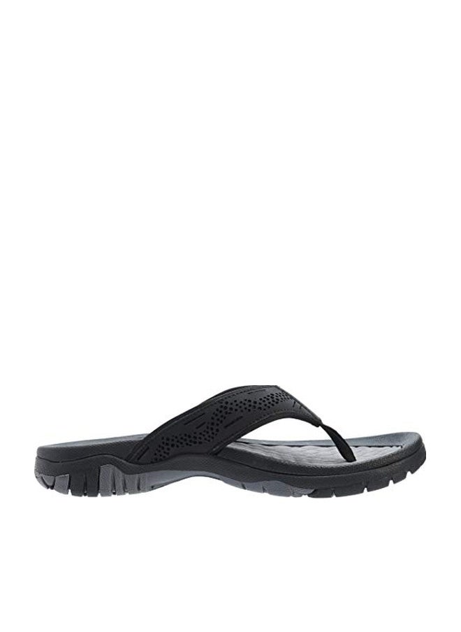 WHITIN Men's Outdoor Waterproof Flip Flops Thong Sandals with Arch Support Size 10 Slip Resistant Sandles for Male Slides Summer Beach Black 44 - Image 1