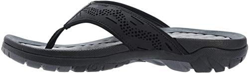 WHITIN Men's Outdoor Waterproof Flip Flops Thong Sandals with Arch Support Size 10 Slip Resistant Sandles for Male Slides Summer Beach Black 44 - Image 2