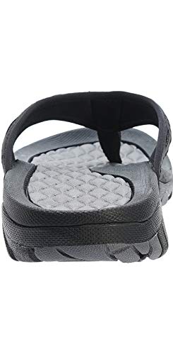 WHITIN Men's Outdoor Waterproof Flip Flops Thong Sandals with Arch Support Size 10 Slip Resistant Sandles for Male Slides Summer Beach Black 44 - Image 5