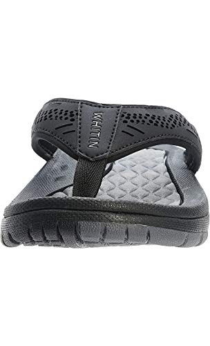 WHITIN Men's Outdoor Waterproof Flip Flops Thong Sandals with Arch Support Size 10 Slip Resistant Sandles for Male Slides Summer Beach Black 44 - Image 4