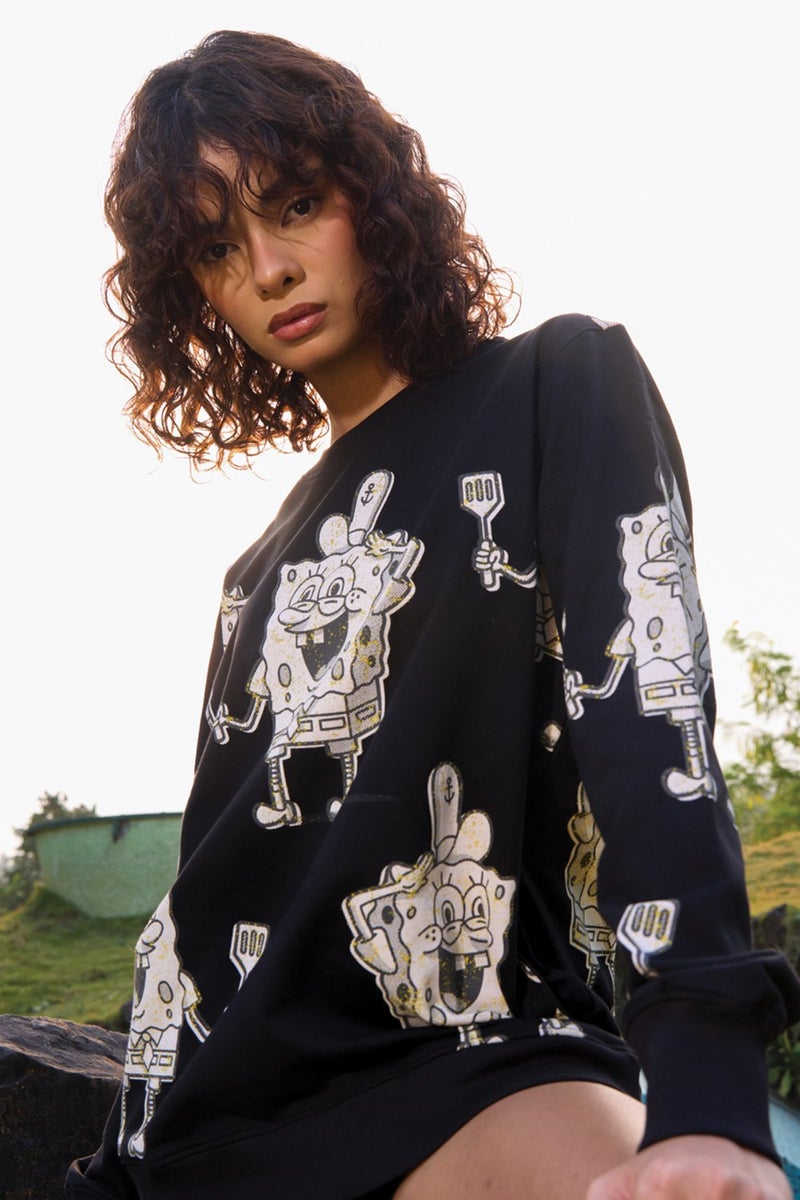 بونكرس كُرنر سويت شيرت سبونج بوب للنساء - Image 2