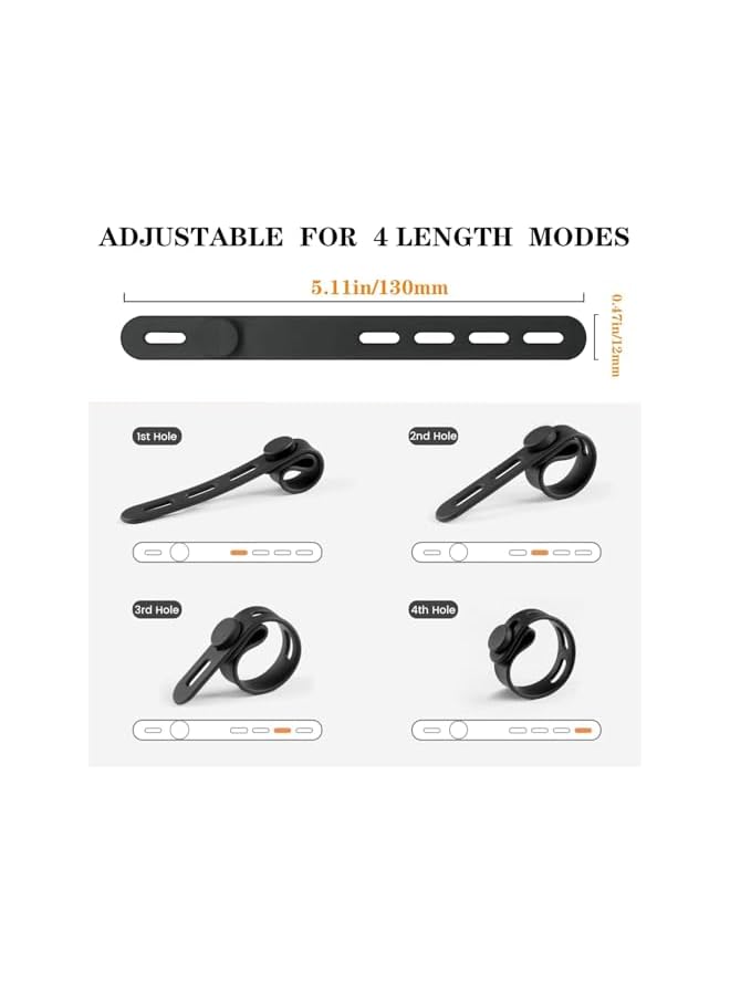 Green Tiger 12Pack Silicone Cable Ties Cord Organizer Wrap -Reusable Washable Wire Ties Management with Lock Buckle, Elastic Adjustable Charger Cable Strap Tie, Electrical Cord Keeper for Travel Home - Image 2