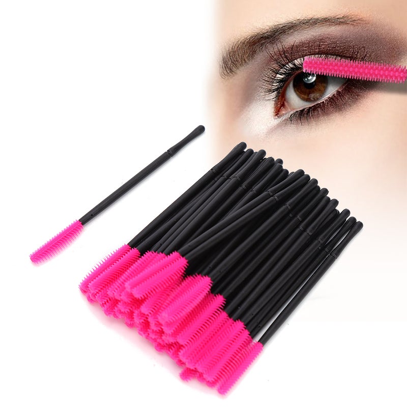 50Pcs/Set Disposable Eyelash Brush Makeup Brushes Mascara Applicator Beauty ToolRose Red - Image 5