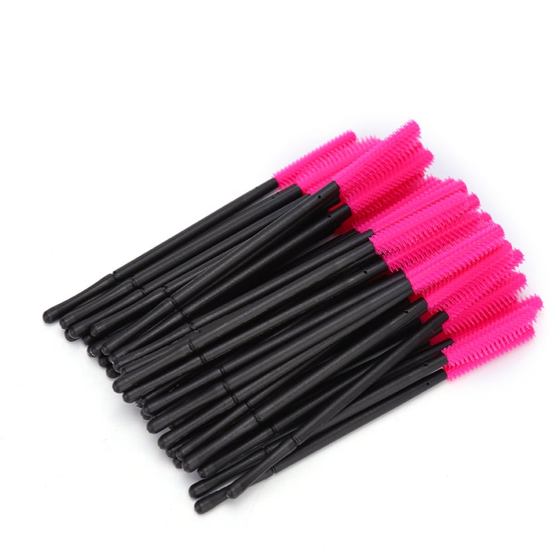 50Pcs/Set Disposable Eyelash Brush Makeup Brushes Mascara Applicator Beauty ToolRose Red - Image 2