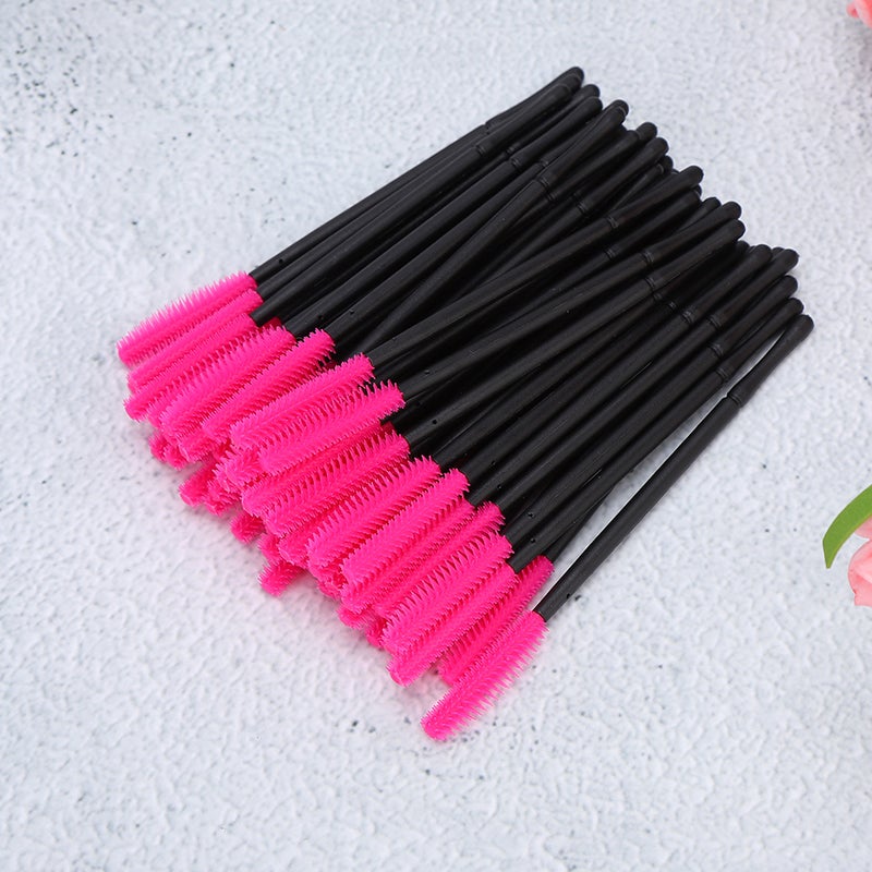 50Pcs/Set Disposable Eyelash Brush Makeup Brushes Mascara Applicator Beauty ToolRose Red - Image 3