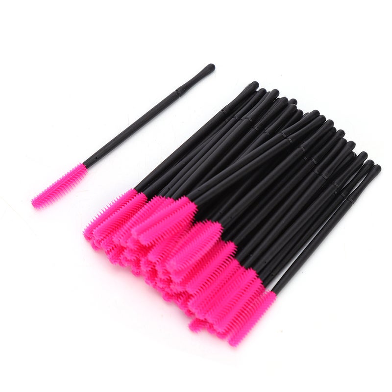 50Pcs/Set Disposable Eyelash Brush Makeup Brushes Mascara Applicator Beauty ToolRose Red - Image 1