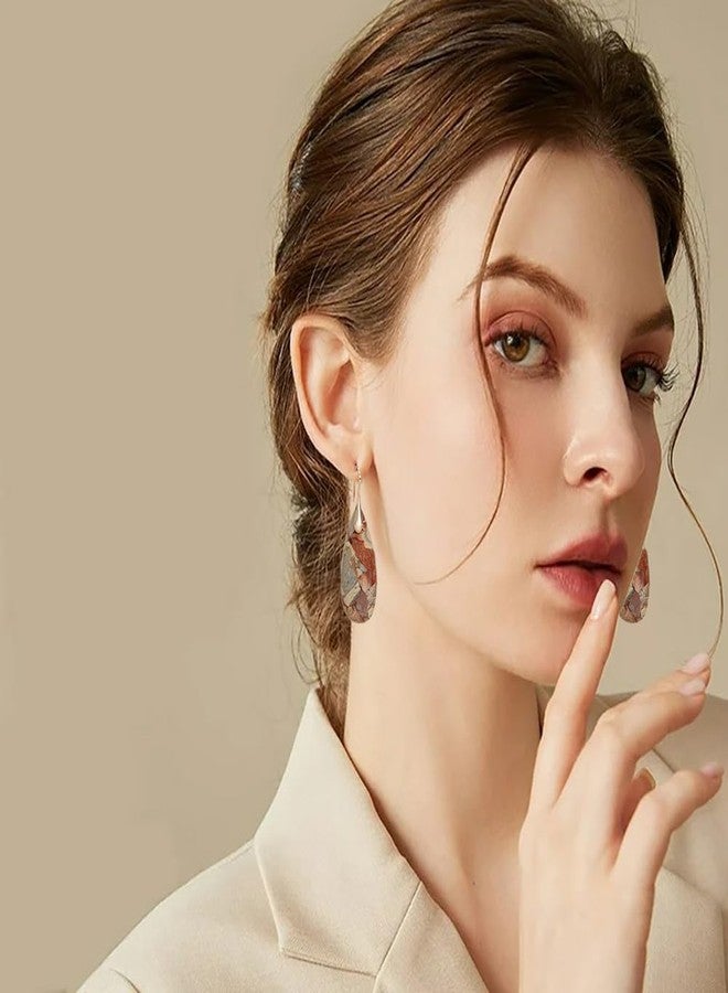 Wovanoo Natural Stone Earrings Waterdrop Stone Dangle Earrings for Women, alloy - Image 3