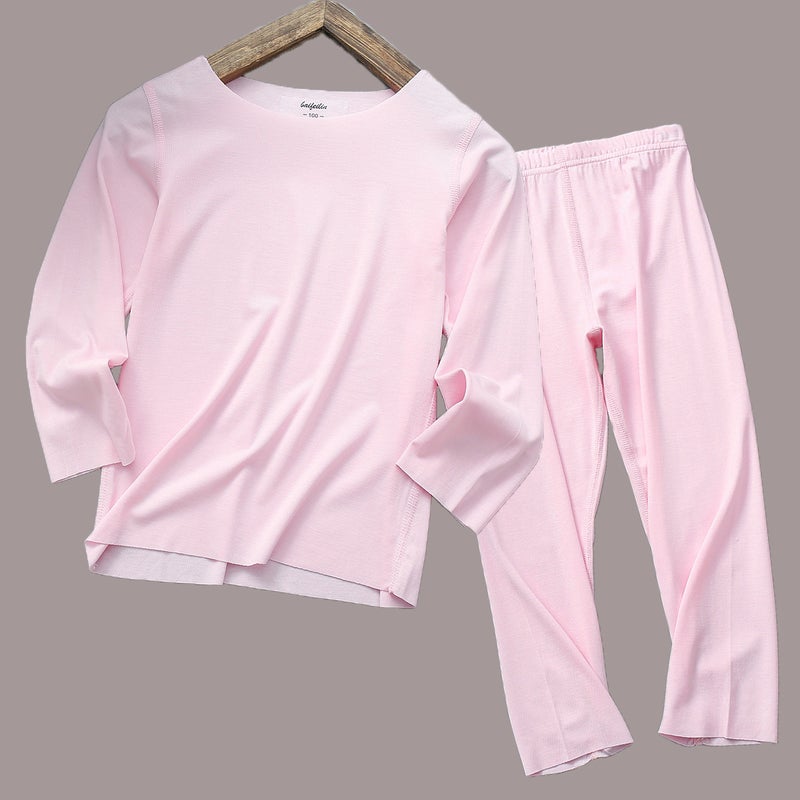 Children'S Modal Autumn Thin Long Johns For Boys And Girls, Seamless Baby Base Layer Homewear Underwear Set - Image 1