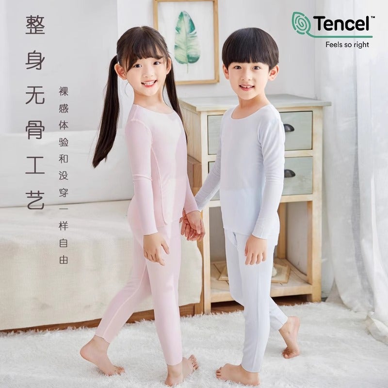 Children'S Modal Autumn Thin Long Johns For Boys And Girls, Seamless Baby Base Layer Homewear Underwear Set - Image 4