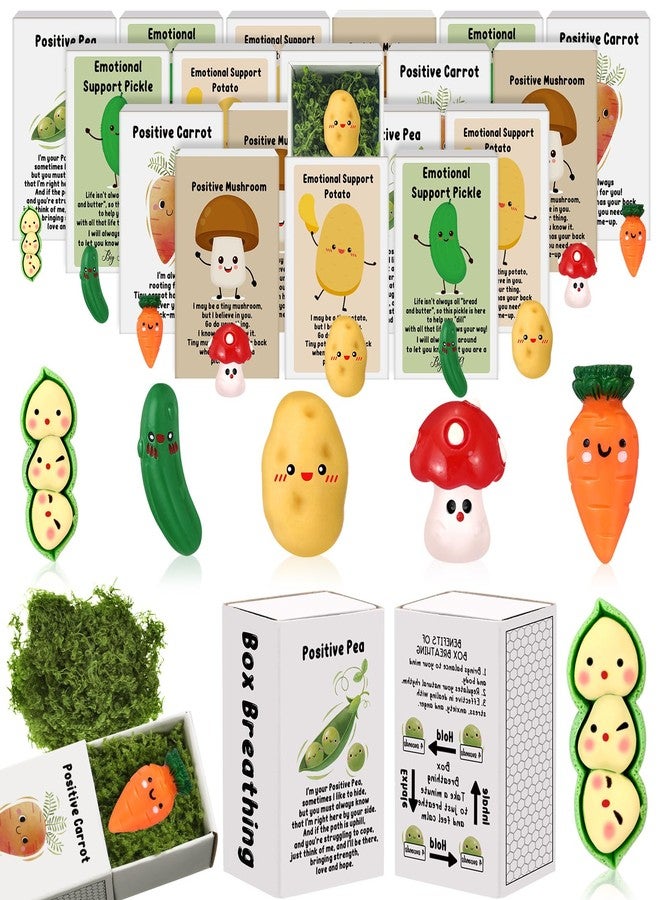 Cinnvoice 25 Set Bulk Valentines Day Gifts for Coworkers Employee Small Funny Desk Pets Cute Resin Ornaments Valentines Party Favors Adults Positive Emotional Card Box Women Men Office (Mushroom) - Image 1