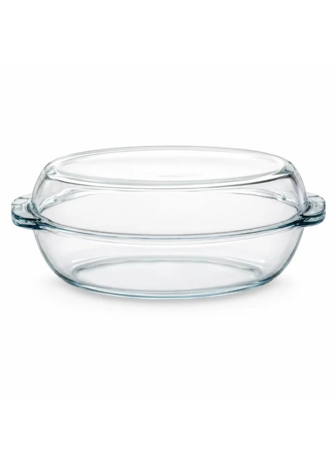 Borcam Oval Glass Casserole with Cover, 2850 ml Heat-Resistant Oven Dish with Glass Lid, Baking Roasting & Serving Dish with Handles, Microwave & Dishwasher Safe, Made in Türkiye - Image 4
