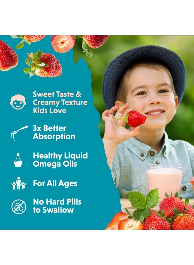 Barlean's Omega Pals Omega 3 for Kids, Yummy Straw-Nana Flavored Children's Liquid Flax Seed Oil Supplement with 1,483 mg ALA, Non-GMO, Vegan Brain and Eye Health, 8 oz - Image 4