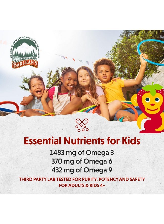 Barlean's Omega Pals Omega 3 for Kids, Yummy Straw-Nana Flavored Children's Liquid Flax Seed Oil Supplement with 1,483 mg ALA, Non-GMO, Vegan Brain and Eye Health, 8 oz - Image 5