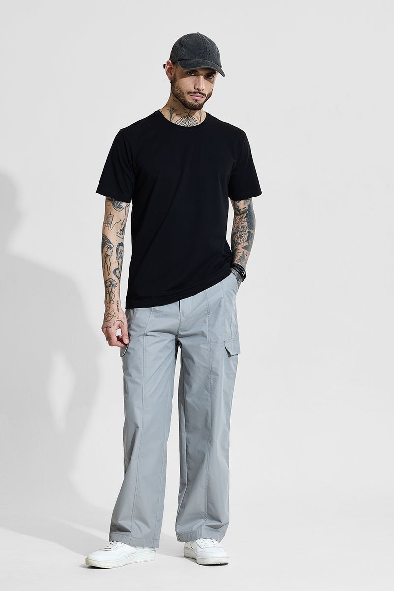 SNITCH Slim Fit 4-Way Stretch Black T-Shirt - Image 1