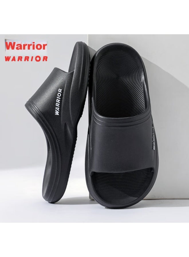 Pull Back Warrior رجالية رياضية حمام داخلية وخارجية مانعة للانزلاق نعال سميكة خفاقات Hl0273 أسود المقاس 42-43 - Image 4