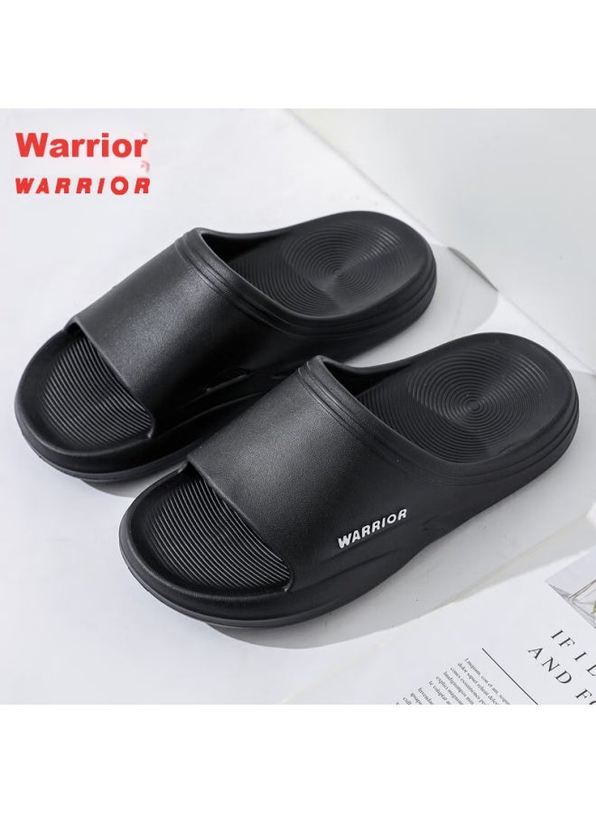 Pull Back Warrior رجالية رياضية حمام داخلية وخارجية مانعة للانزلاق نعال سميكة خفاقات Hl0273 أسود المقاس 42-43 - Image 5