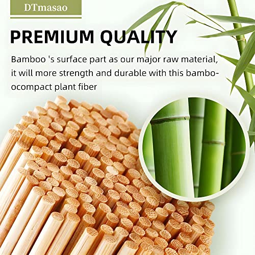 DTmasao 100PCS 10 inch Bamboo Skewers for wooden sticks， BBQ，Appetiser，Fruit，Cocktail，Kabob，Chocolate Fountain，Grilling，Kitchen，crafting and Party. Φ=4mm, More Size Choices 6"/8"/10"/12"/36" - Image 2