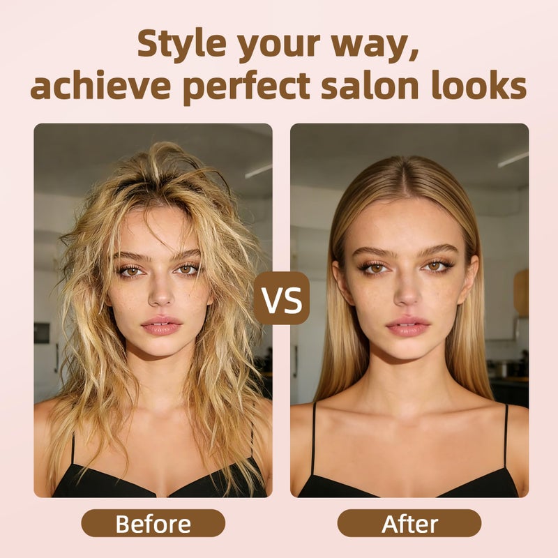 NONK Thermal Brush 1.5", Thermal Round Curling Brush, Long Lasting Universal Voltage Heated Curling Iron for All Hair, Tourmaline Ceramic,Curling Iron with 5 Temperature Control, Rose Gold - Image 4