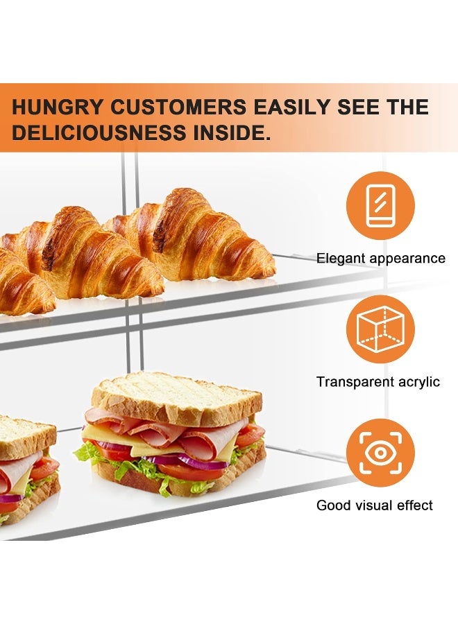 TPGP حافظة عرض أكريليك بطبقتين لعرض المعجنات والحلويات على الطاولة - Image 2