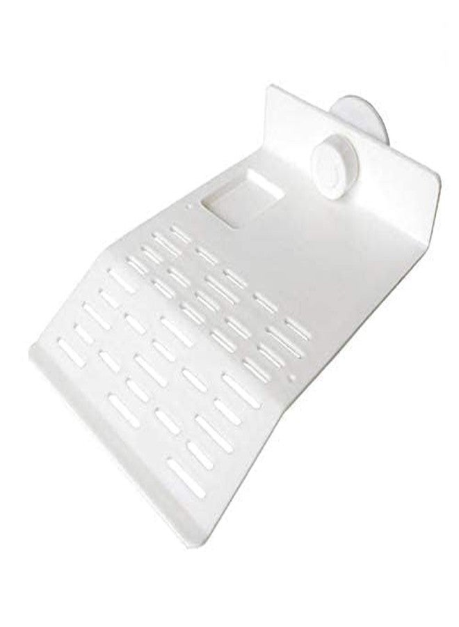 TRADESK Anky Turtle Plastic Ladder Bridge Shape Platform Bask | Aquarium Tank Reptile Turtle Climbing Basking Terrace Floating Platform Dock with Food Plate - (White) - Image 2