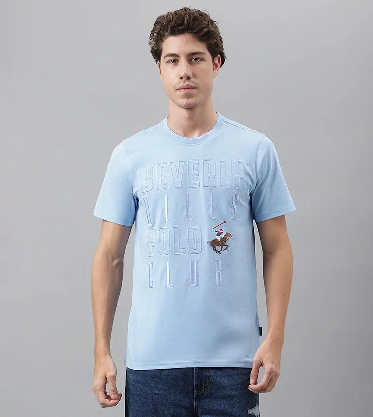 BEVERLY HILLS POLO CLUB  Logo Embroidered Crew Neck T-Shirt for Men | Best Price UAE