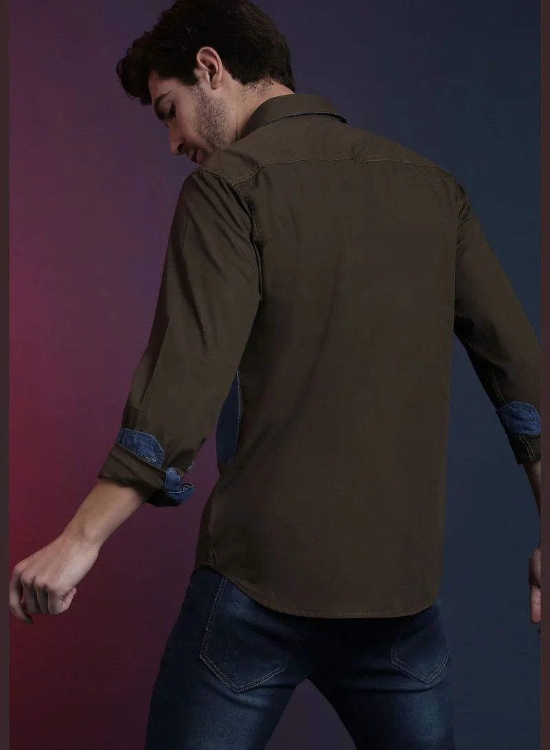Campus Sutra  Color Block Shirt for Men | Best Price UAE