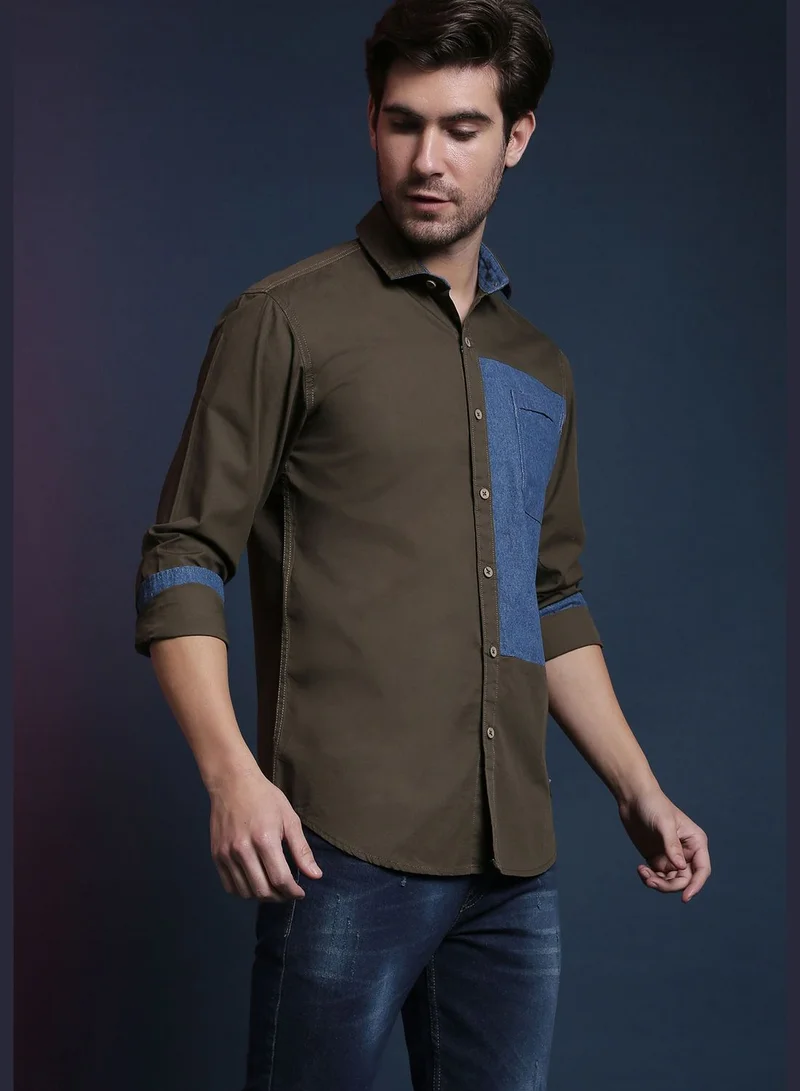 Campus Sutra  Color Block Shirt for Men | Best Price UAE