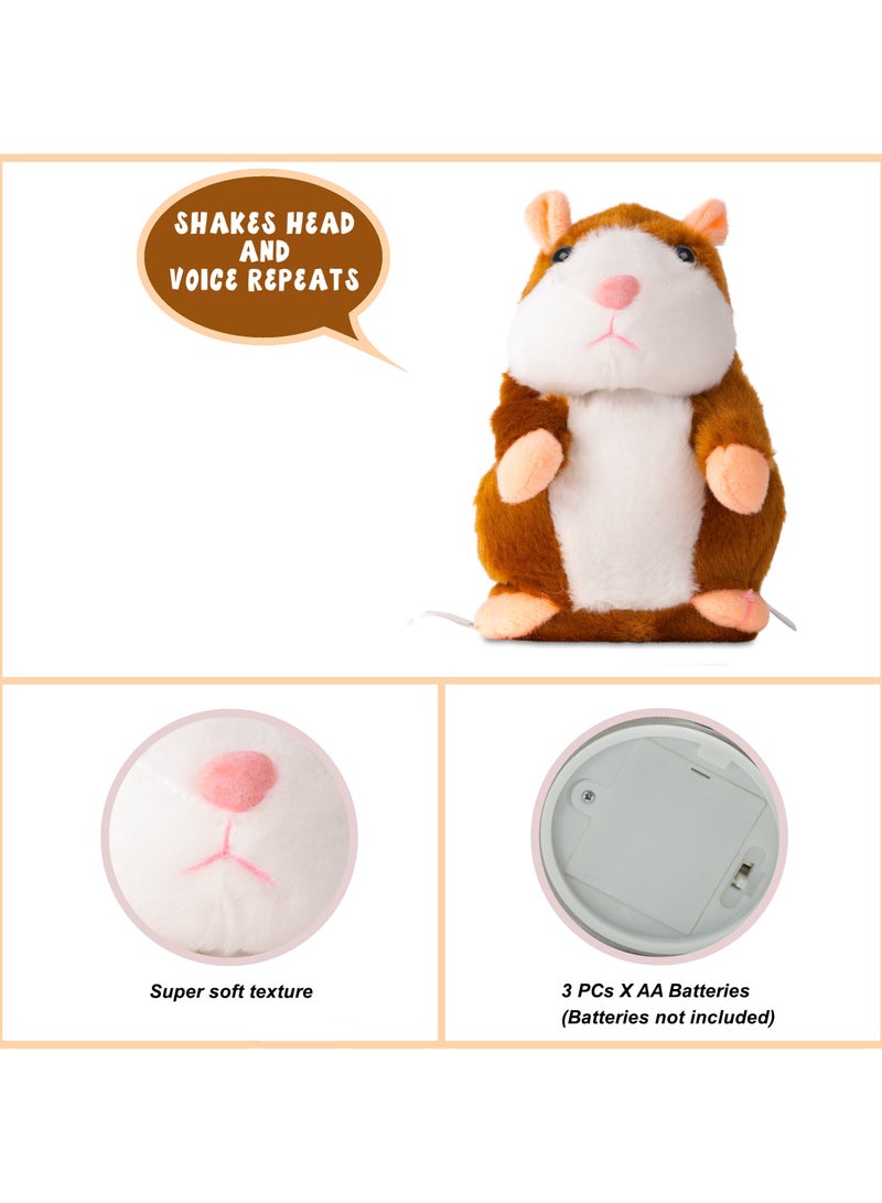 Pugs At Play Talking Maggy 7-Inches, Battery Operated | Toy Hamster | Electronic Pet | Shakes Head and Voice Repeat | Interactive Plush Toy Gift for Kids - Image 2