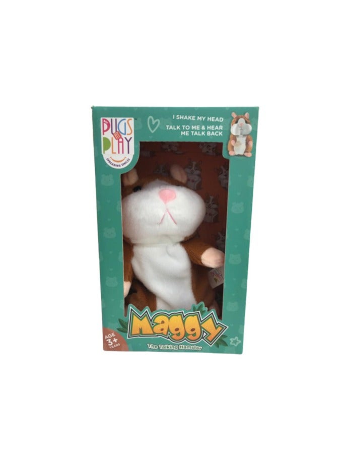 Pugs At Play Talking Maggy 7-Inches, Battery Operated | Toy Hamster | Electronic Pet | Shakes Head and Voice Repeat | Interactive Plush Toy Gift for Kids - Image 5