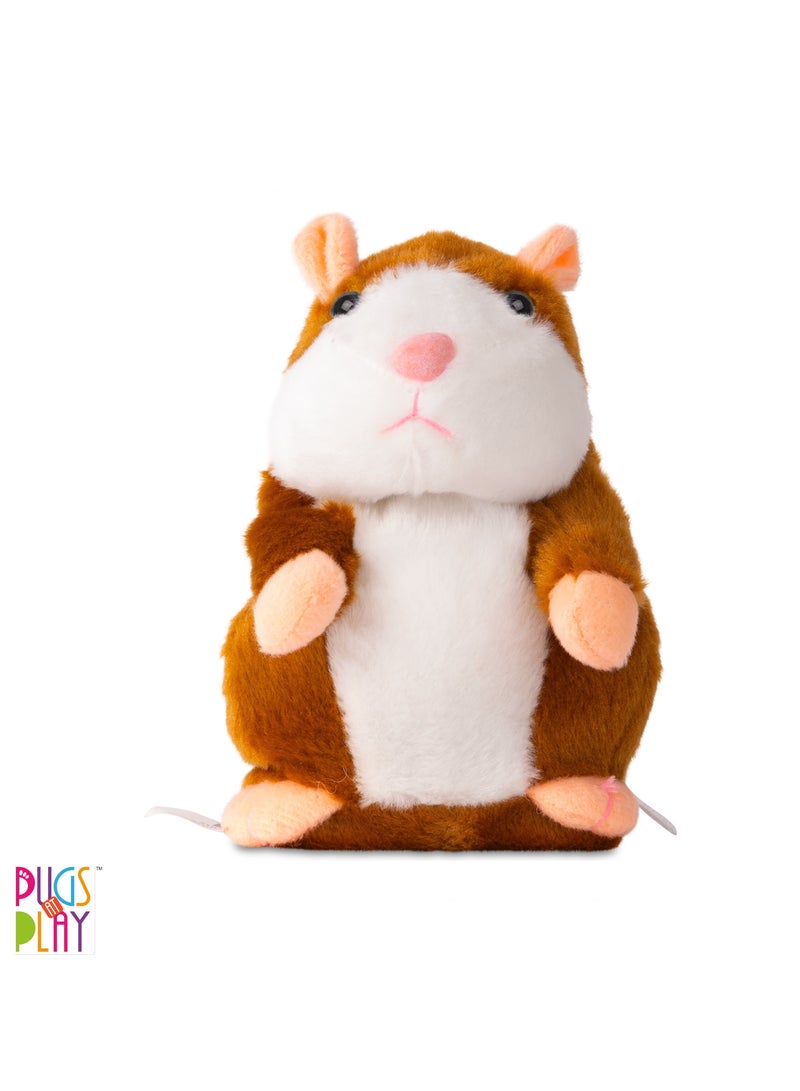 Pugs At Play Talking Maggy 7-Inches, Battery Operated | Toy Hamster | Electronic Pet | Shakes Head and Voice Repeat | Interactive Plush Toy Gift for Kids - Image 1