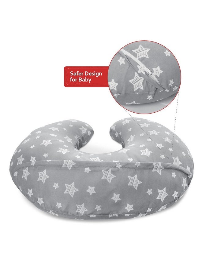 Moonsea Nursing Pillow Cover For Baby Snug Fits Boppy Nursing Pillows Breastfeeding Nursing Pillow Slipcovers Super Soft For Breastfeeding Moms Grey Star  - Image 2