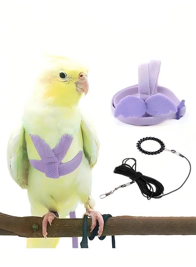 ✅ عنوان المنتج الأمثل (باللغة الإنجليزية فقط، بدون رمز المقاس) حبل طيران الطيور - طقم حزام ومقود قابل للتعديل للببغاء، حبل تدريب من النايلون مضاد للعض بتصميم جناح لطيف للكوكاتيل، والمينا، وببغاء الشمس، وببغاء الراهب، والعصافير، والببغاوات الصغيرة، وطيور الحب، وببغاوات المحيط الهادئ الصغيرة والطيور المماثلة (2 متر) - Image 1