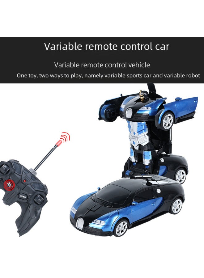2.4g Remote Control Transformable Car 118 Racing Car Robot Simulation Model Electric Rc Toy-Color:277 Cloth (blue)-Proportion:40MHz (including Lithium Battery)  - Image 4