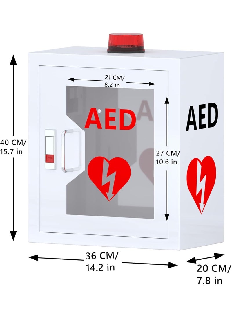BIONEX AED Defibrillator Wall Mounted Steel Cabinet with Alarm and Light Fits All Brands - Image 2