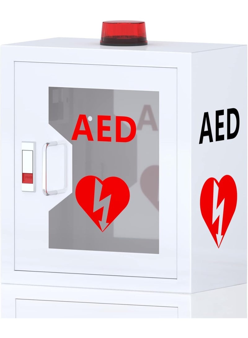 BIONEX AED Defibrillator Wall Mounted Steel Cabinet with Alarm and Light Fits All Brands - Image 1