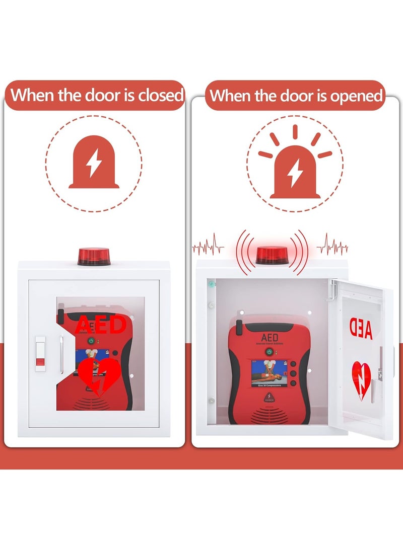 BIONEX AED Defibrillator Wall Mounted Steel Cabinet with Alarm and Light Fits All Brands - Image 5