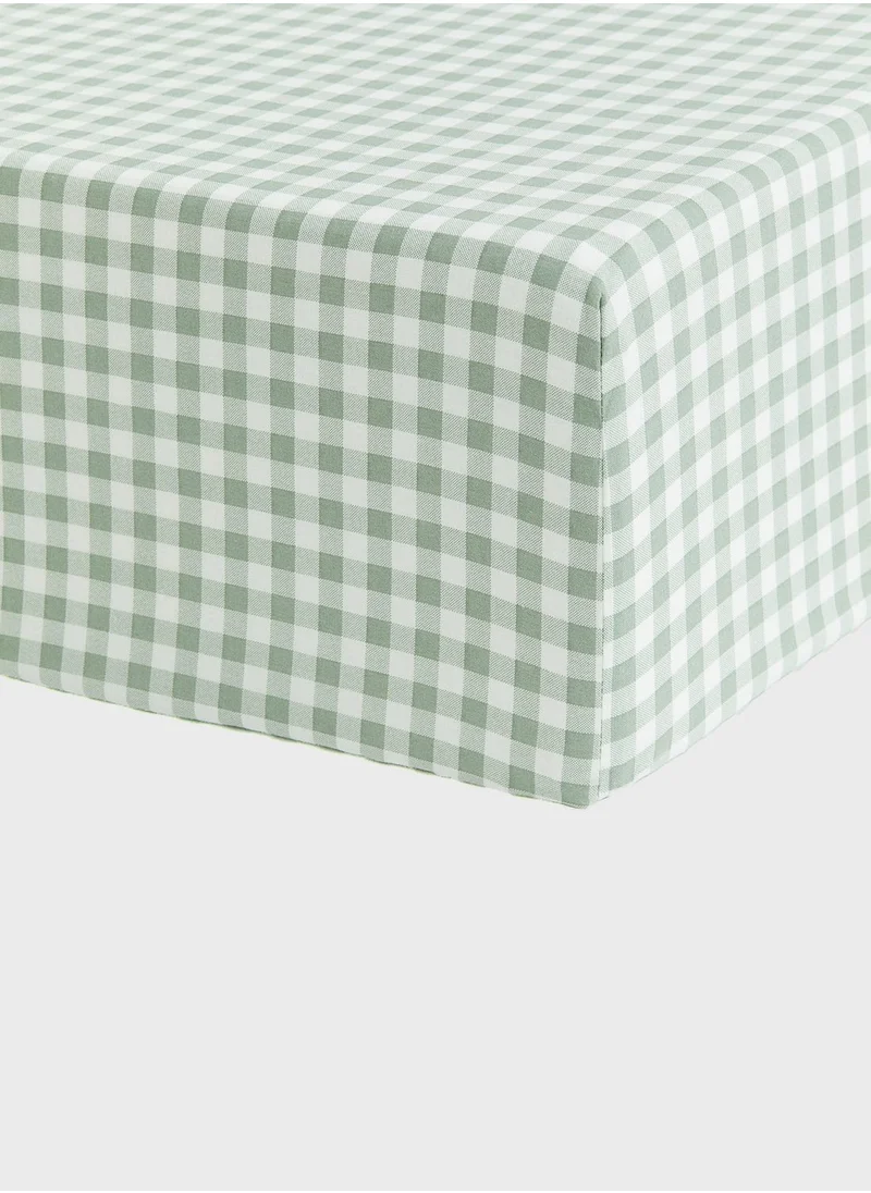 H&M Gingham-Checked Fitted Sheet