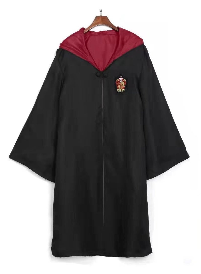 Harry Potter Robe Costume Cosplay Set,Hogwarts Wizarding World Costume Robes for Kids  Adults,Dress Up Accessory Include with Striped Tie,Glasses Frame,Wizard Hat,Magic Wand,Pendant(L) - Image 2