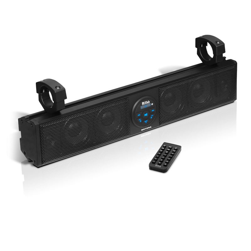 BOSS AUDIO SYSTEMS BOSS Audio Systems BRT26A UTV Sound Bar - 26 Inch Wide, IPX5 Rated Weatherproof, Bluetooth, Amplified, 4 Inch Speakers, Horn Loaded Tweeters, Easy Installation for Dune Buggies, Jeeps, Rock Crawlers  - Image 1