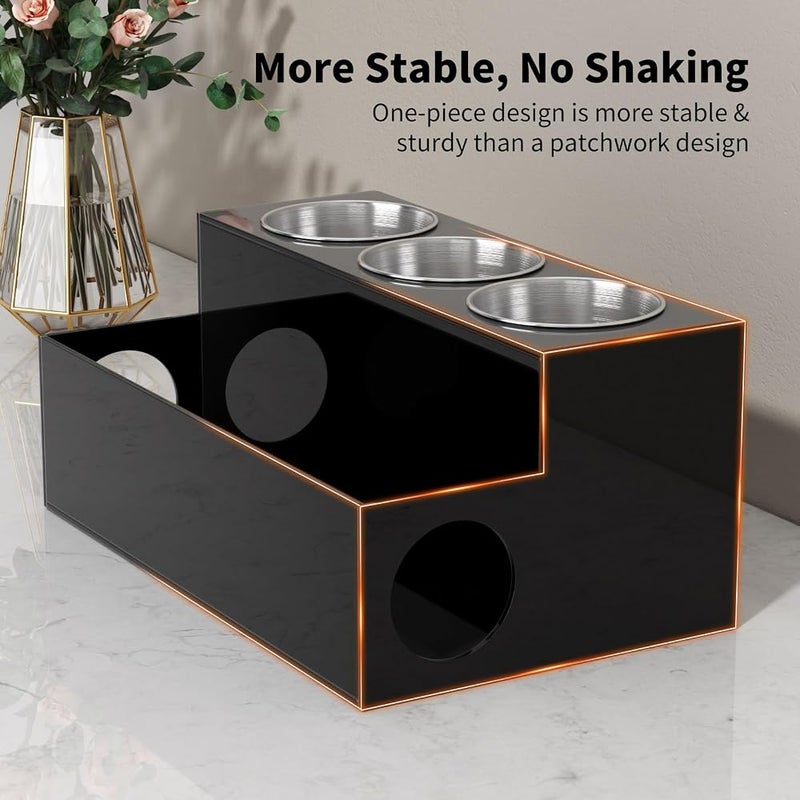 NIUBEE Hair Tool Organizer, Black Acrylic Hair Dryer and Styling Organizer, Bathroom Countertop Blow Dryer Holder, Vanity Caddy Storage Stand for Accessories, Makeup, Toiletries - Image 5