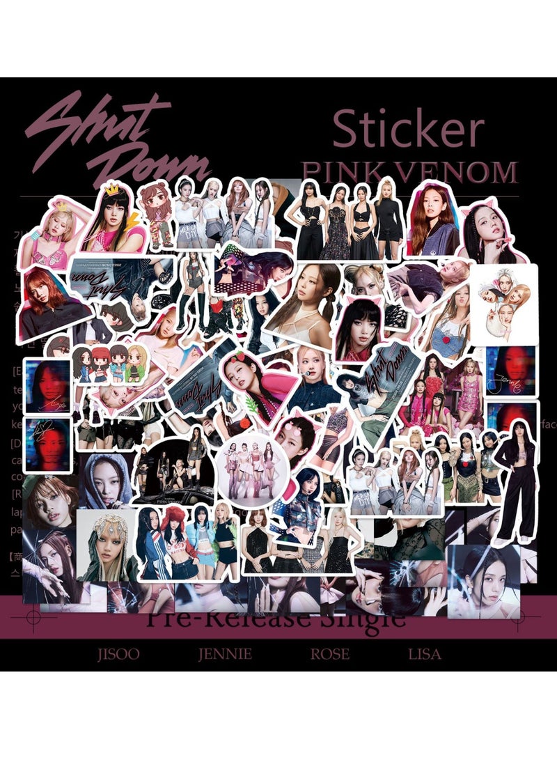 KPOP Kpop BlackPink Rose Solo Gift Pack with Photocards Lanyard Sticker Keychain for Fans  - Image 4