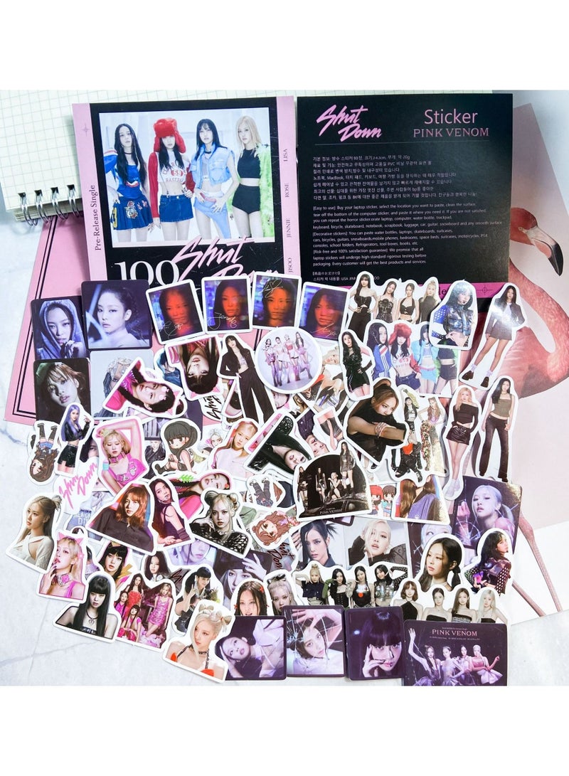 KPOP Kpop BlackPink Rose Solo Gift Pack with Photocards Lanyard Sticker Keychain for Fans  - Image 5
