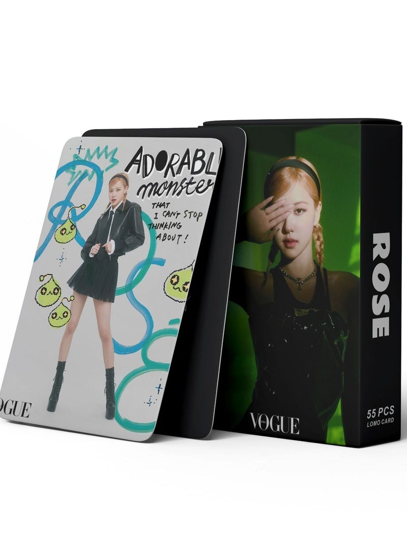 KPOP Kpop BlackPink Rose Solo Gift Pack with Photocards Lanyard Sticker Keychain for Fans  - Image 2