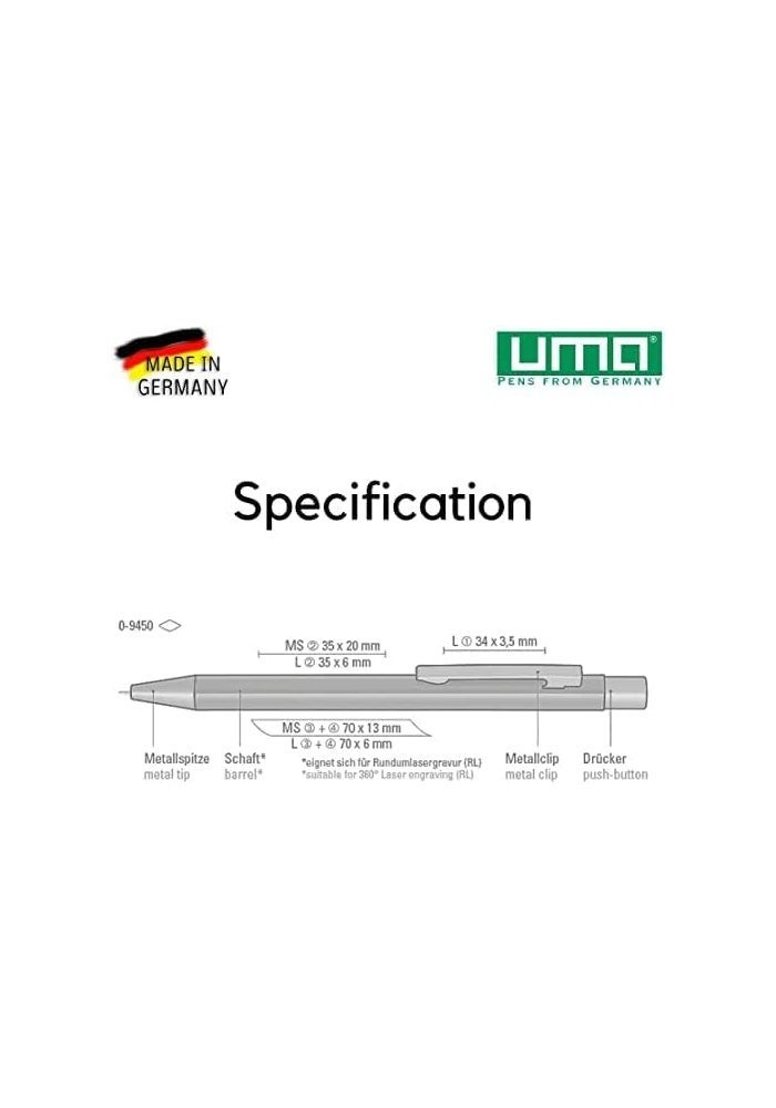 UMA Retractable Ballpoint Pen - Navy Blue - Image 5