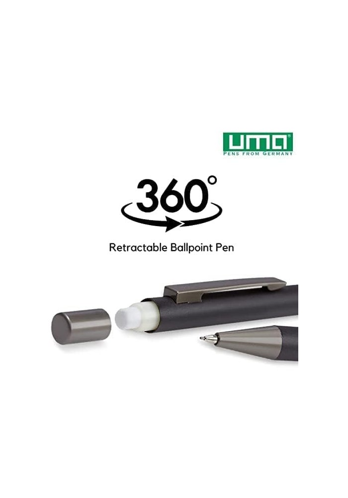 UMA Retractable Ballpoint Pen - Navy Blue - Image 3