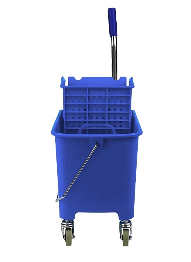 AKC AKC 20-Liter Mop Bucket with Wringer and 4-Wheel 360° Rotating Swivel Trolley, Double-Chambered Design, Heavy-Duty for Home, Office, Restaurants, Hotels, Halls, and Commercial Spaces- Blue  - Image 2