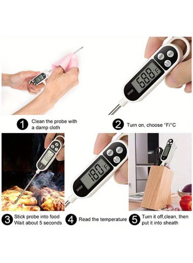 Digital Thermometer Instant Read 0 1C Accuracy C F Display For Meat BBQ Milk Water - Image 3